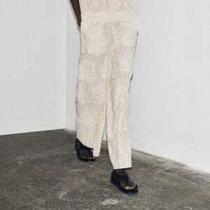 Zara Cream Floral Pants — part of a matching set